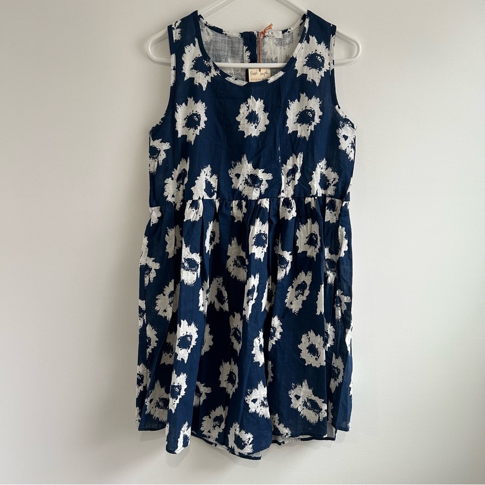 NWT th company raga women’s babydoll mini dress blue floral size‎ small sample